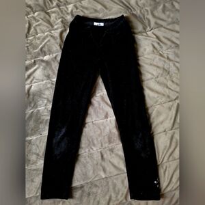 Roccobarocco girls black velvet leggings. Used. Size 6A